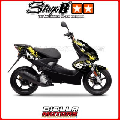 S6-056601/YE GRAFIK STAGE6 GELB/SCHWARZ YAMAHA AEROX 50CC LC (NACH '99)
