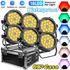 270W Party Light Waterproof RGBWA UV 18LED Par Light DMX Stage Lighting w/Case