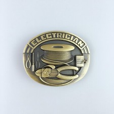 Vintage Bronze Plated Trades Tradesman Electrician Tool Belt Buckle