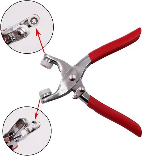 Pinza Per Occhielli Borchie Bottoni Automatici Cinture Borse Scarpe 100 OCCHIOLI - Foto 6 di 11
