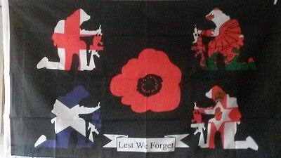 new design lest we forget 5x3 flag England Scotland wales northern Ireland  army 