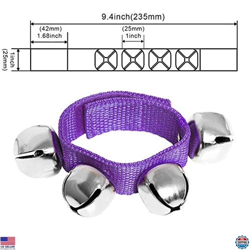 24 Pcs Jingle Bells Wrist Bands, Colorful Musical Instruments Gift for Kids