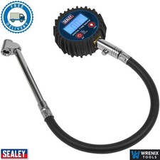 Sealey TST003 Digital Tyre Pressure Gauge Twin Push-On Hose Connector