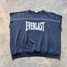 Sudadera De Colección Everlast Para Hombre Sin Mangas Corte Negra Músculo Hecha EE. UU. 90s