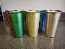 Vintage Heller Hostess Ware Colorama Aluminum Tumblers - Set of 7 Made In Italy