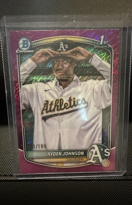 2025 Bowman Chrome - Ayden Johnson #BCP-197 Fuchsia Shimmer Refractor /199 (RC)