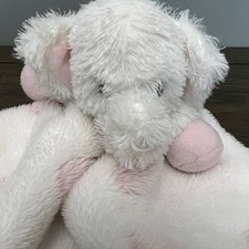 Blankets Beyond Elephant Lovey Security Blanket Pink Polka Dot White Shaggy