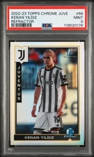 2022-23 TOPPS CHROME JUVENTUS REFRACTOR #66 KENAN YILDIZ PSA 9