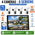 10CH Wireless Security Camera System with 10.1" Monitor Camera Outdoor Dual Lens