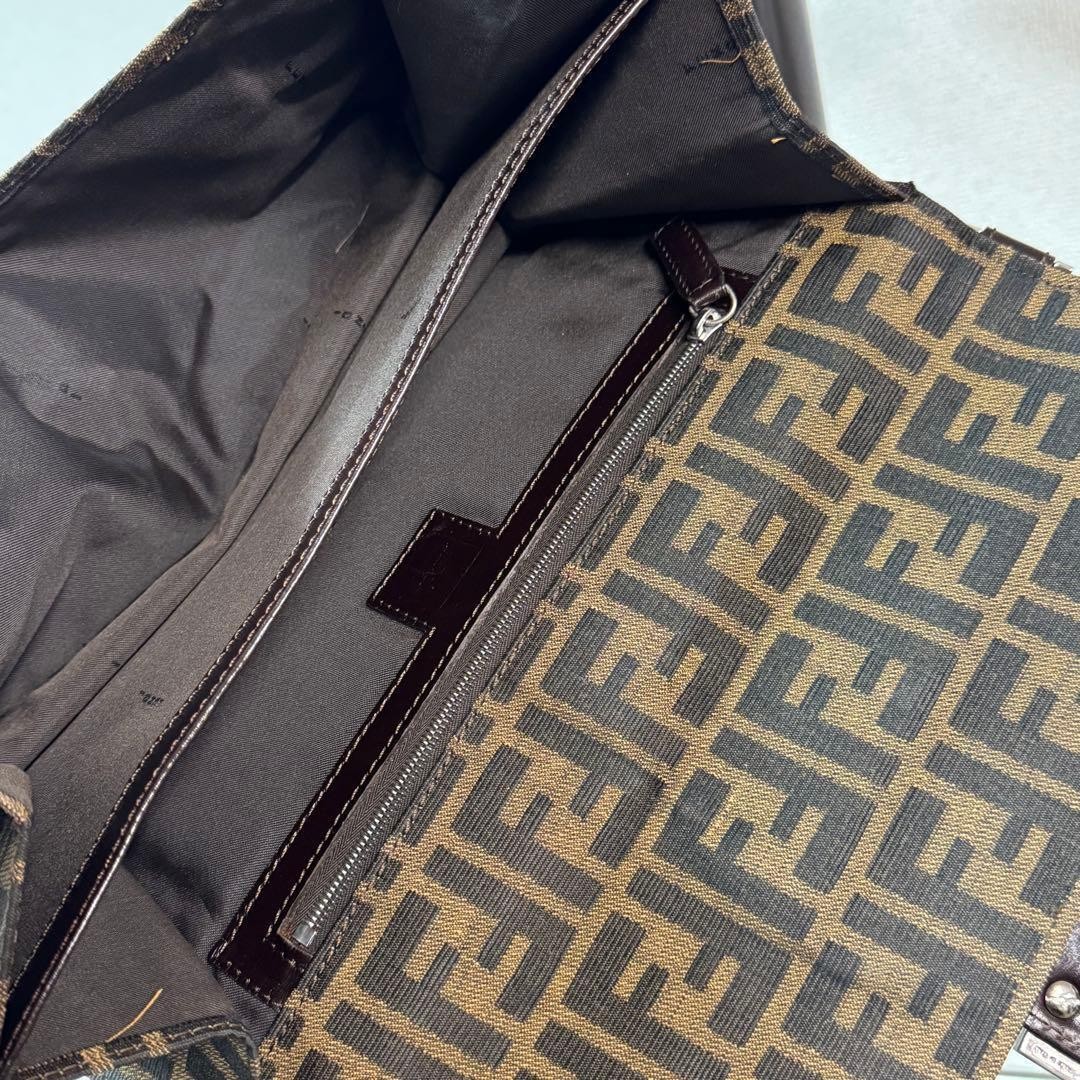 FENDI Zucca Mamma Baguette One Shoulder Bag Canvas Leather Brown Logo From Japan thumbnail 8