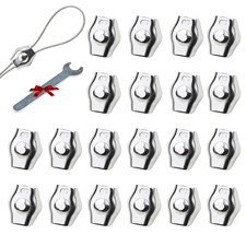 20 Pcs M3 Stainless Steel Wire Rope Clips for 1/16In-1/8In Diameter Cable