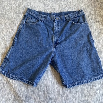 Wrangler Carpenter Denim Shorts Mens Size 40 Blue 90s Vintage Workwear Y2K Baggy