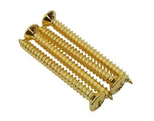  8 x 1 3/4" 44.5mm Guitar Neck Plate mounting screws - set of 4 - Gold