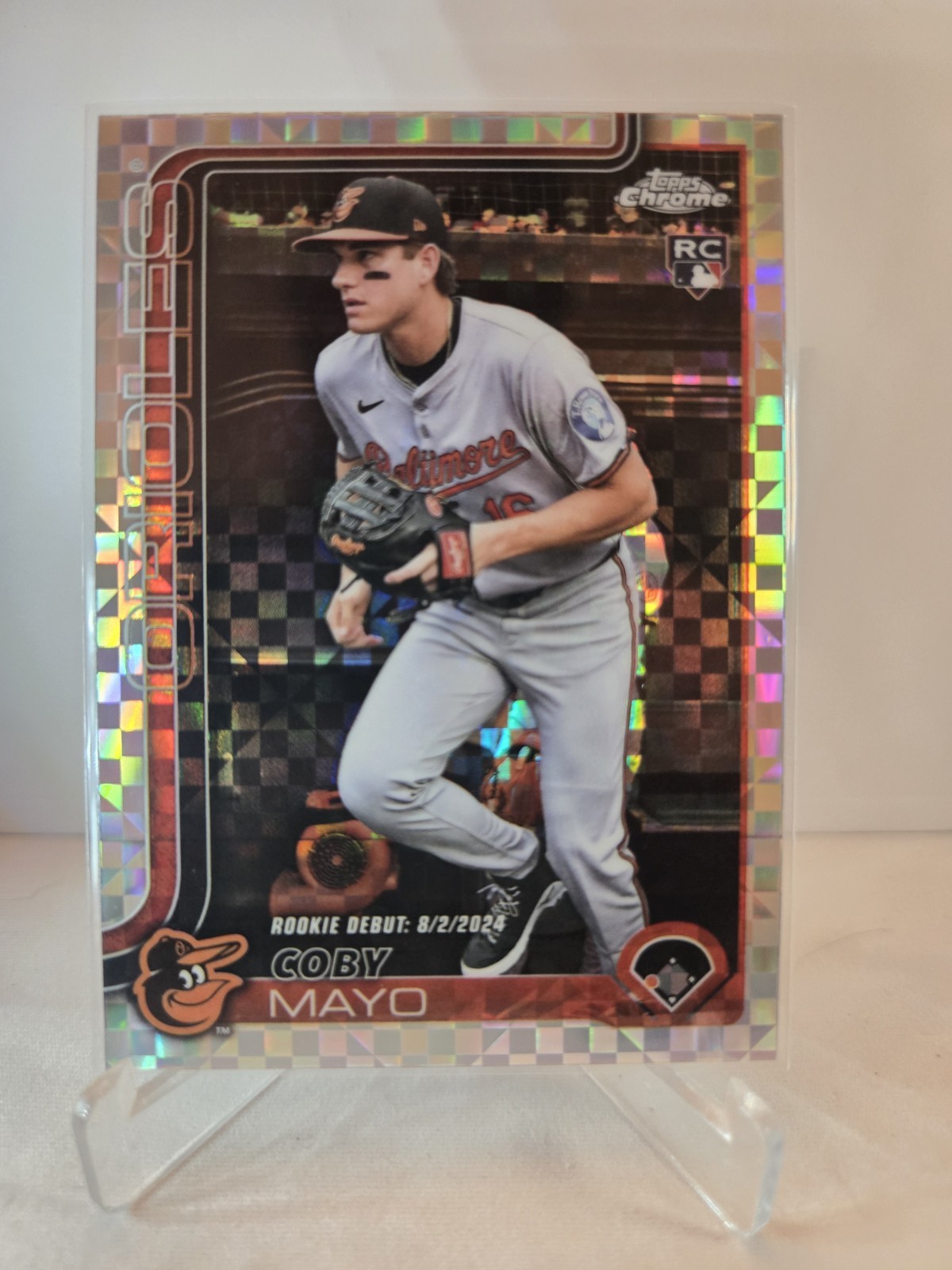 2025 Topps Chrome Update Coby Mayo Rookie XFRACTOR Debut Orioles USC94 - 5a