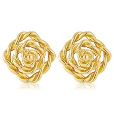 Gold Flower Earrings for Women Trendy Earrings Summer Flower Shaped Earring Hypo