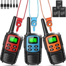Walkie Talkie Kinder, Walkie Talkie 3er Set Aufladbar für Erwachsene, Funkgeräte