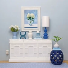 💮white CABINET + 6 DOORS console DOLL FURNITURE credenza 1/6 scale for BARBIE