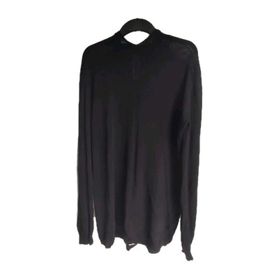 Rick Owens Hoodie Herren Large schwarz Edfu Stretch Baumwolle leicht lang Gothic