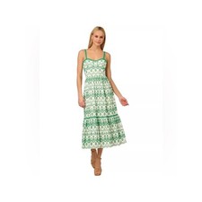 Adrianna Papell Ivory/Green Eyelet Midi Dress Size 6