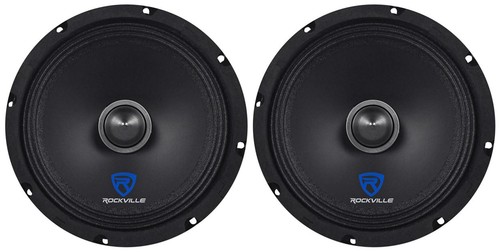 (2) Rockville RXM88 8" 500w 8 Ohm Mid-Range Drivers Speakers, Made w/Kevlar Cone