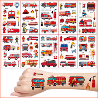 Feuerwehrauto Tattoos FüR Kinder 10 BläTter TemporäRe Tattoos Hautfreundlich