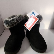 NWT Kidgets Black Faux Fur Mid-Calf Toddler Girls' Size 5/6 Lined Boots