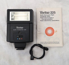 Vivitar Auto Thyristor 225 Camera Flash Tested Hot Shoe Mount Manual