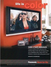 Panasonic Plasma TV Ad Print Vintage Original Magazine Red Black 2006