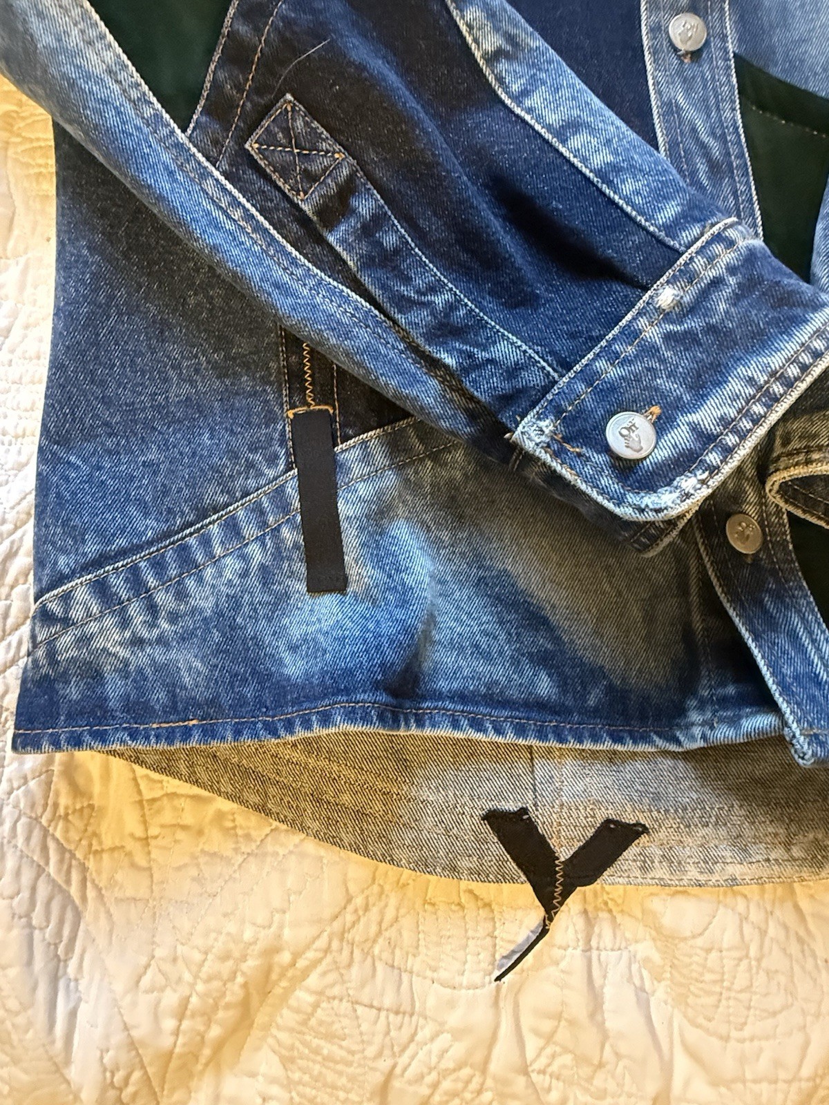 OFF WHITE Virgil Abloh denim patchwork jacket FAL… - image 18