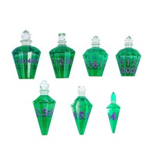 CRITALLIC 7PCS Potion DND Dice Set,Transparent Sharp Edge 11.9 mm, Green