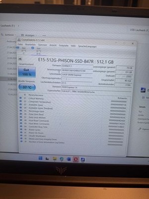 PHISON  Model PS5015-E15 512 GB SSD  | NVME | Festplatte