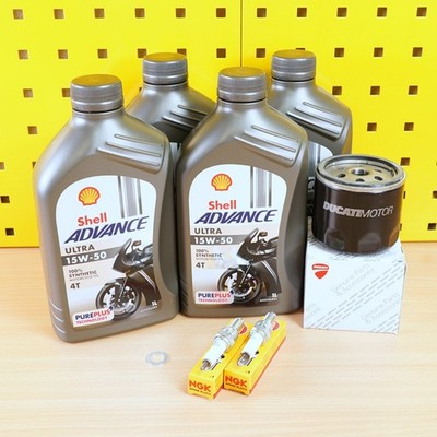 Servicekit Öl Original Ölfilter Shell 15W50 für: Ducati Hypermotard 821 939 950