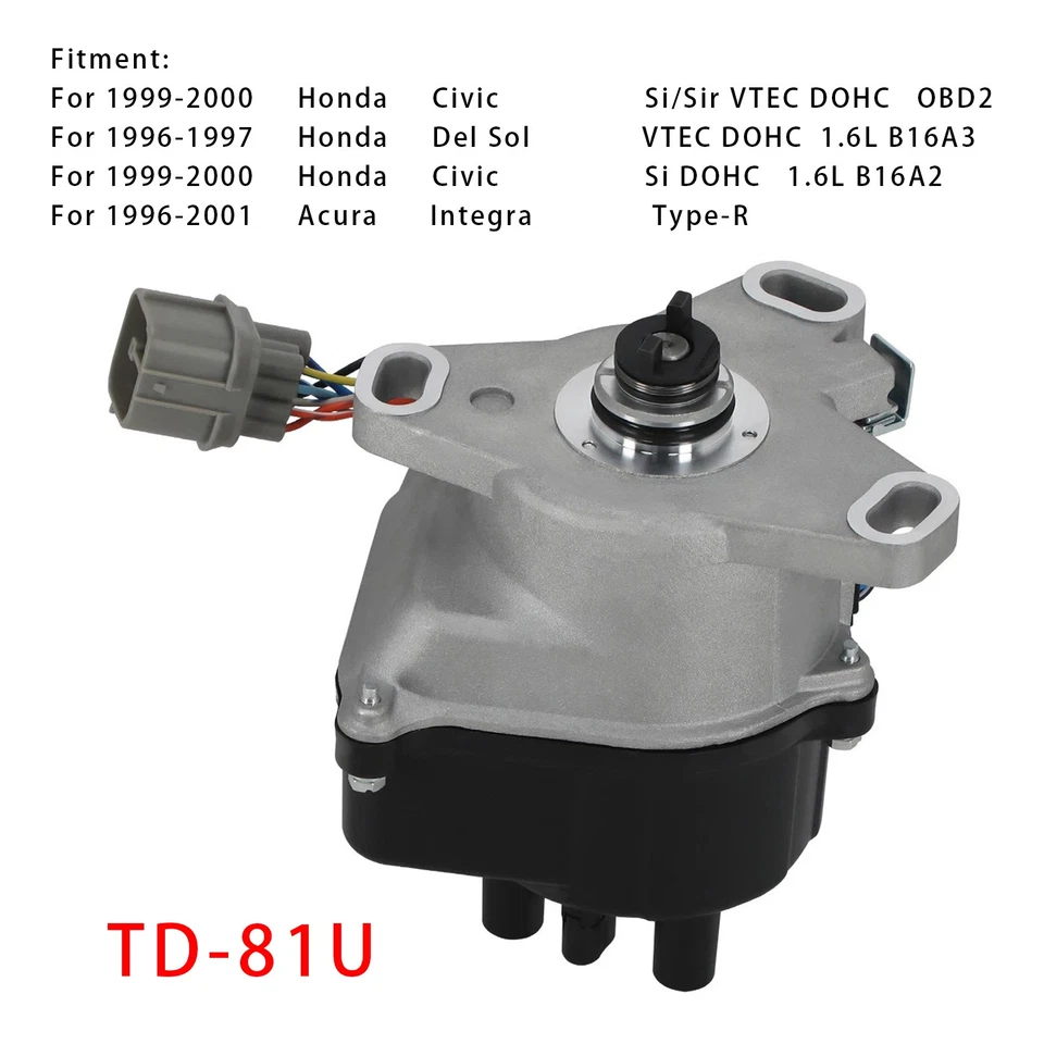 TD81U Ignition Distributor For Honda Acura B16A B16A2 B18C DOHC VTEC 96-01 - Image 3 of 4