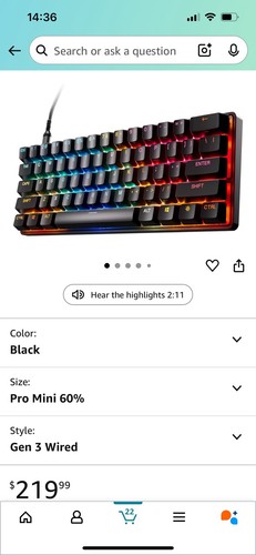 SteelSeries Apex Pro Mini Gen 3 US 64913 New In Box - 第 9/9 張圖片