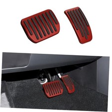 Aluminum Car Accelerator Pedal Covers, Foot Pedal Pads, Non-Slip Red