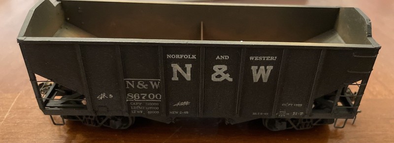 N&W HO Stewart Class "High Sider" H-7 Hopper, SCRATCHBASH, Custom Painted