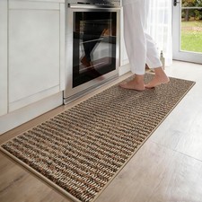 17x71 Inch NonSlip Kitchen Runner Rug Polypropylene Absorbent Mat Taupe