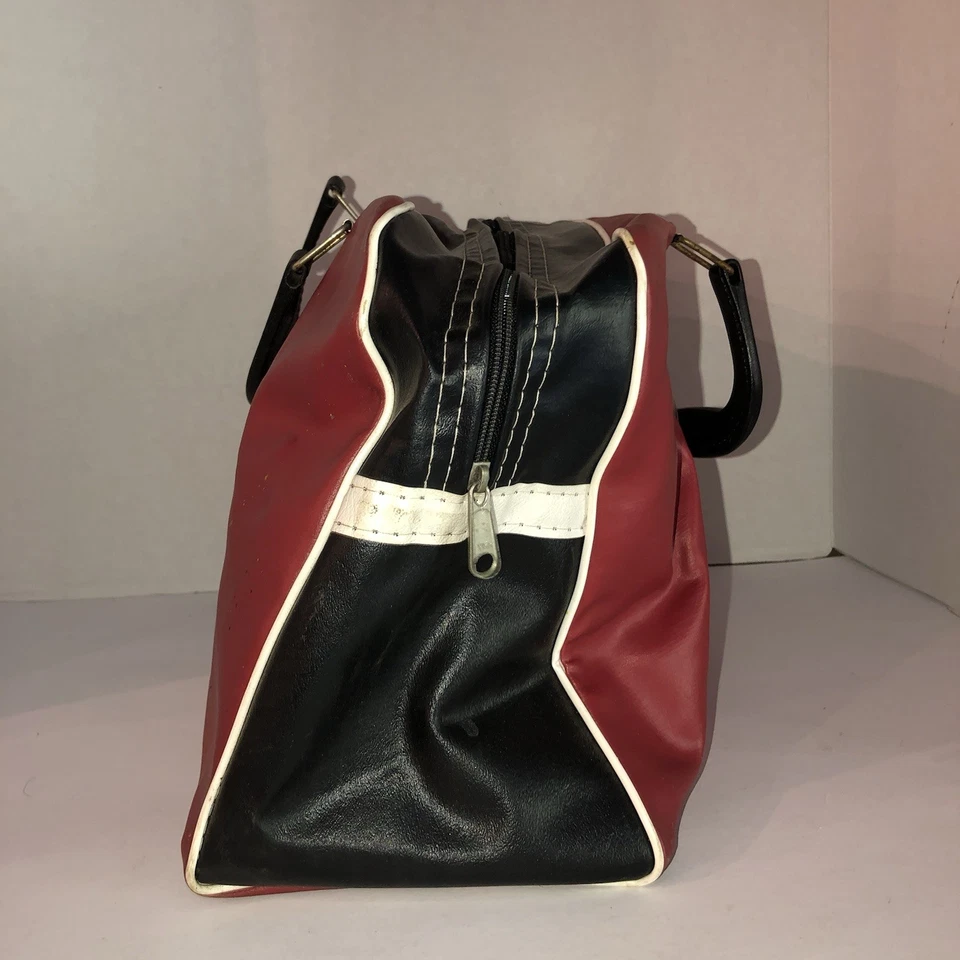 Vintage 60s USC Gamecocks Travel Bag Vinyl Red Black White Logo South Carolina Foto 2 de 4