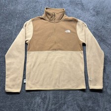 The North Face Sweatshirt Mens Small Brown Polartec 1/4 Zip Long Sleeve Hiking