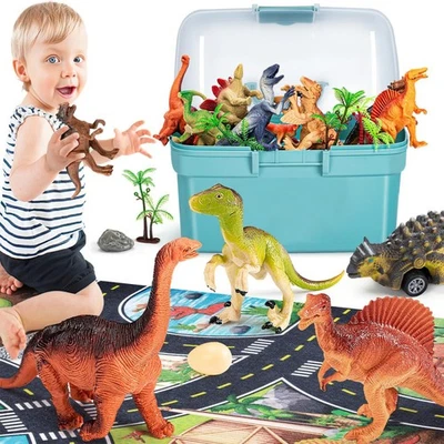 21ST CENTURY TOYS Dinosaur Toy Figure with Activity Play Mat & Trees, Detachable and Assembled