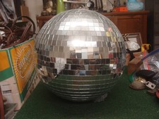 MIRROR DISCO BALL RARE 1970s LARGE AUTHENTIC VINTAGE 15" diameter - READ ALL
