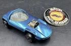 Vintage Hot Wheels Redline 1967 Blue Silhouette USA Rare With Button