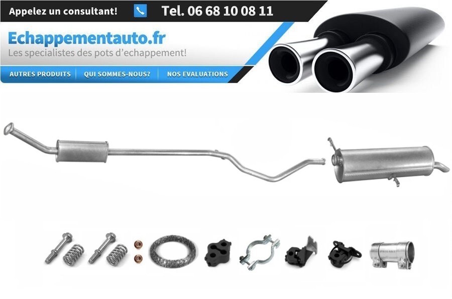 Échappement Peugeot 307 1.6 essence pot 1717Q3 1717Z2 1726LJ de rechange