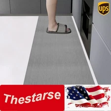 New Style 118.11*35.43 in Floor Mat Anti Fatigue Kitchen Bar PVC Floor Mat Gray