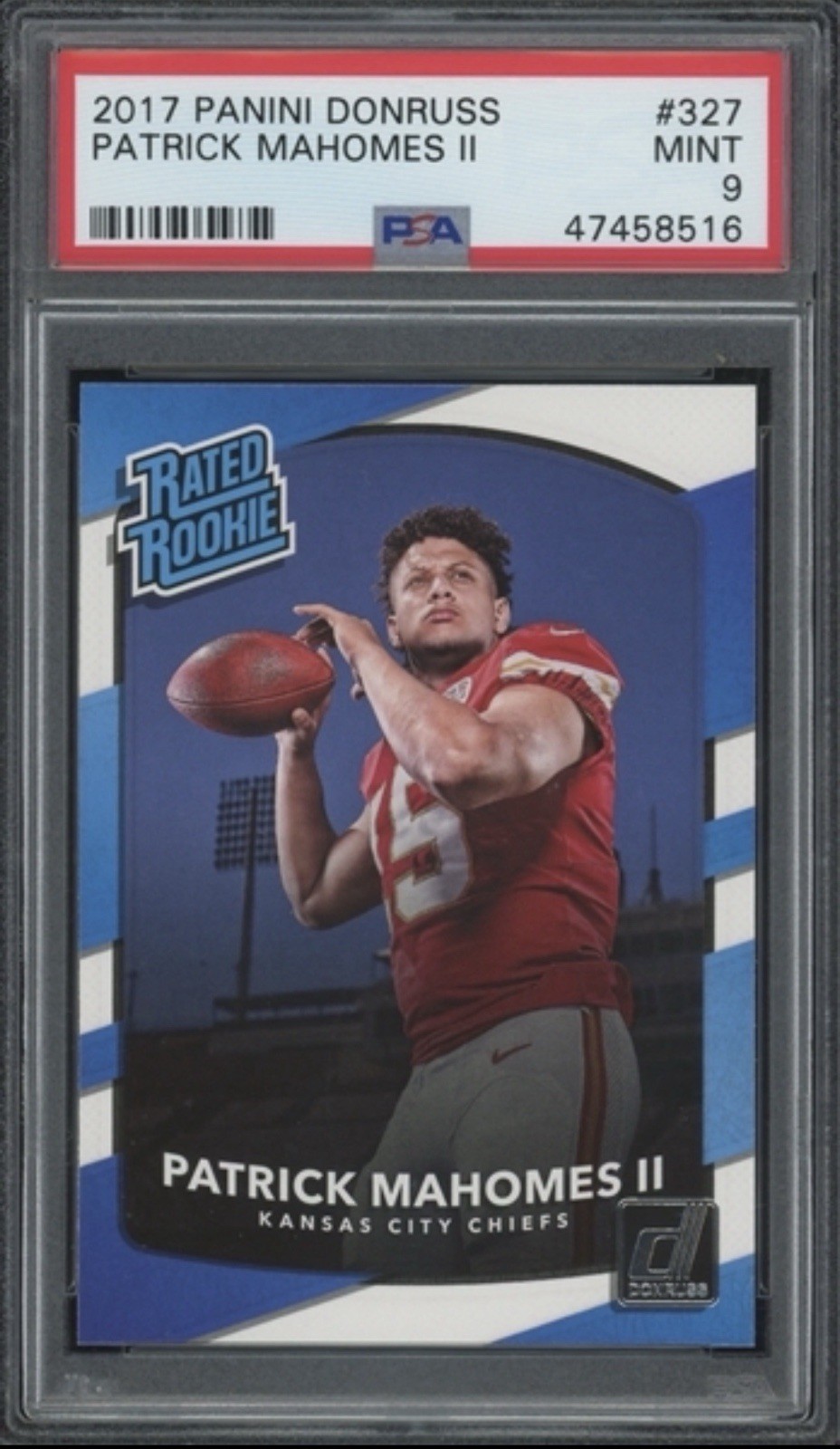2017 Panini Donruss #327 Patrick Mahomes II PSA 9