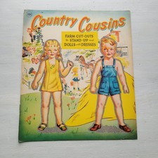 Libro bambola di carta ritagliata cugini di campagna vintage non tagliato Abbott
