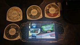 MOD PSP PlayStation Portable Black Console w/ Charger & MSD ADAPTER +MORE