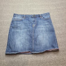 Tommy Hilfiger Denim Skirt Blue A-Line Button Fly Women Size 6