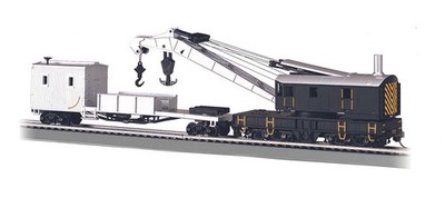 Bachmann 16149 250-Ton Steam Crane & Boom Tender - Painted Unlettered HO Scale