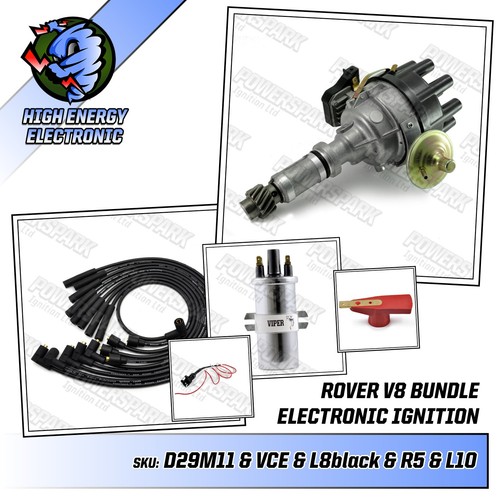 Early Rover V8 Electronic Distributor 35D Viper Coil Black 8mm HT Leads P5 P6 - 第 1/12 張圖片